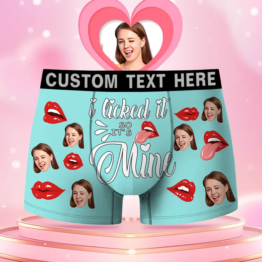 Custom Face Men's Boxer I Licked It So It'S Mine Style Underwear