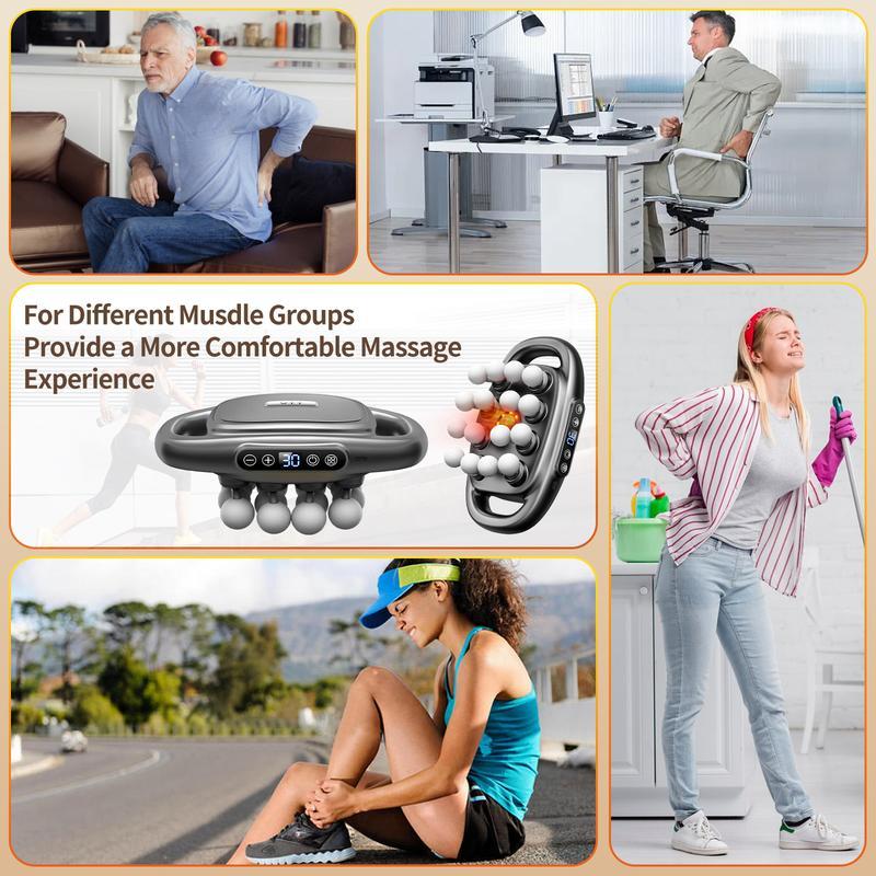 Multi-head deep tissue massage gun