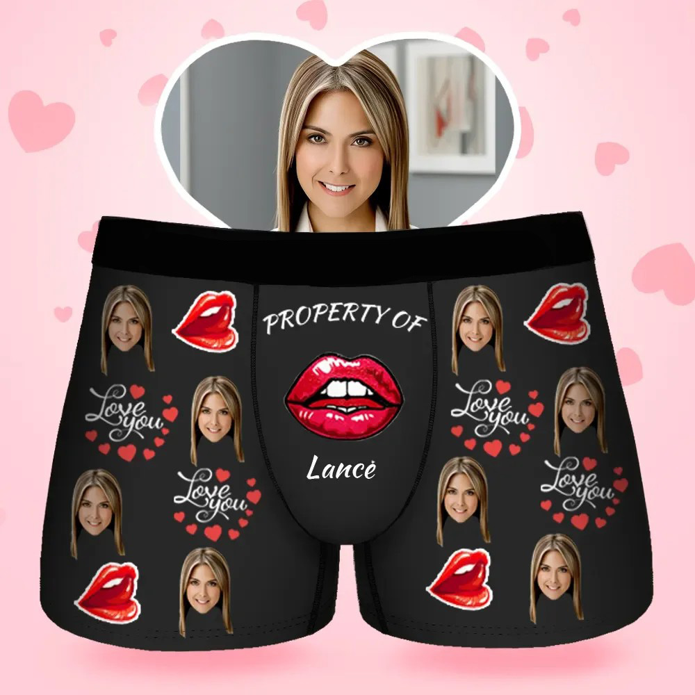 Valentine's Day Gift Customized Face Men's Boxer Briefs