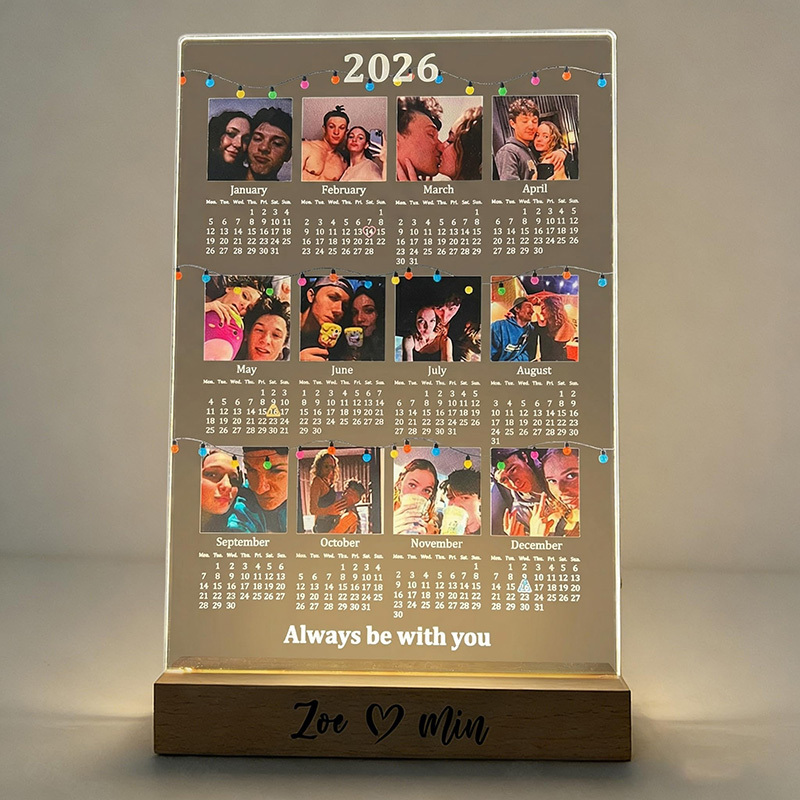 Customized 2026 calendar LED lightbox (with photo)