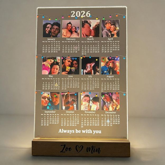 Customized 2026 calendar LED lightbox (with photo)