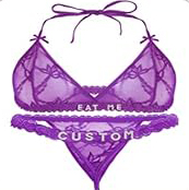 Personalized Thongs with Names Bra Set