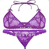 Personalized Thongs with Names Bra Set
