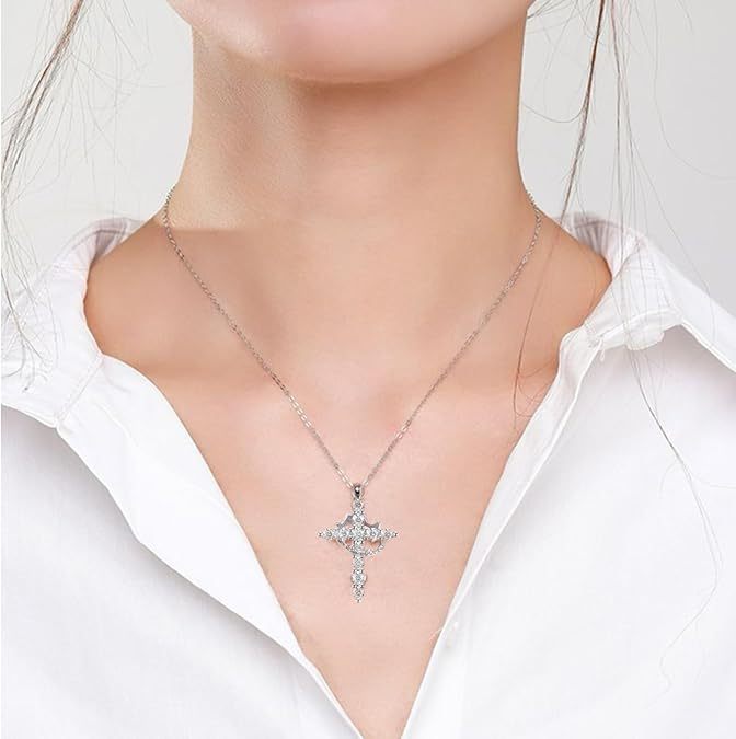 Cross Necklace with Crown