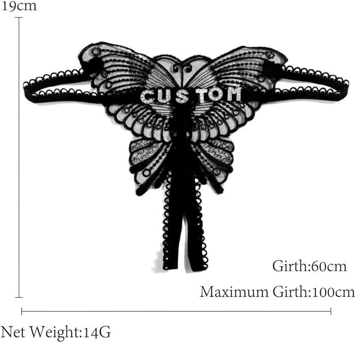 Customized Text Waist Chain Monogrammed Thong