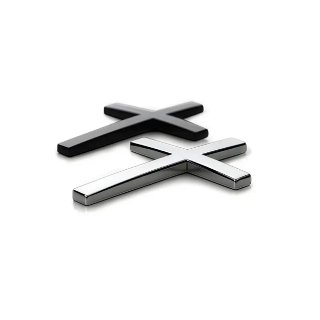 Two Pcs 3D Cross Stickers, Decorative Stickers