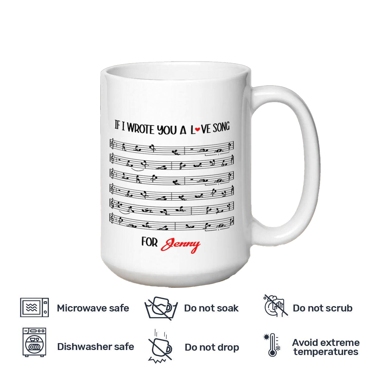 Personalized "If I Write a Love Song for You" Ceramic Mug