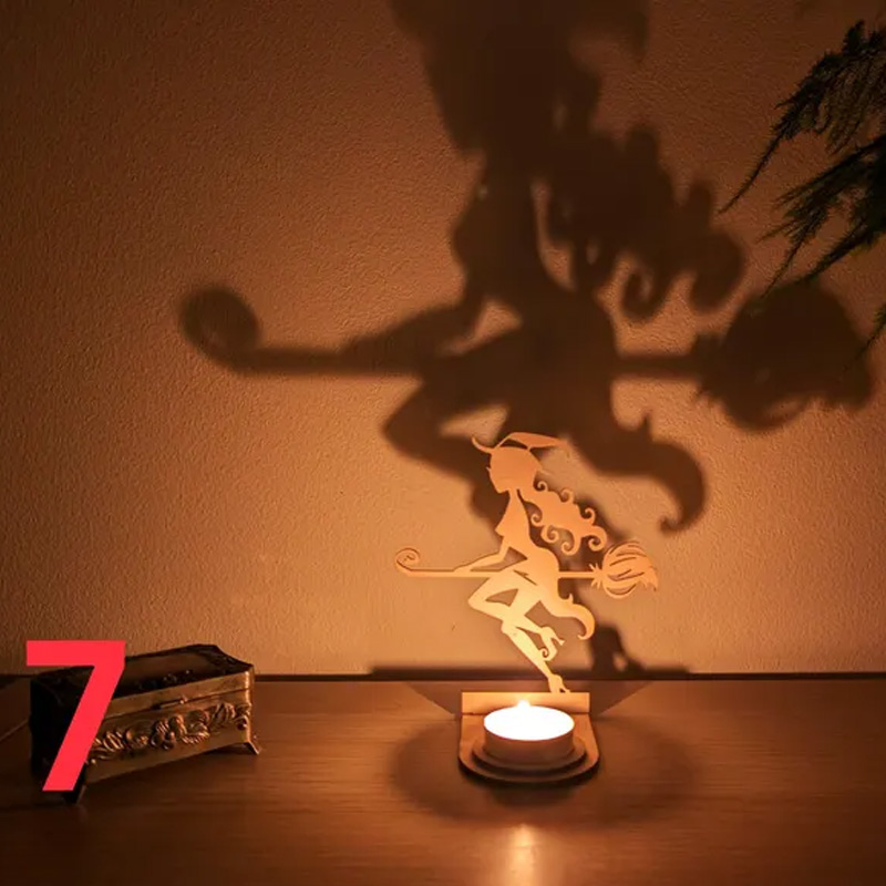 Scary Witch Tea Light Holder Decorative Candle