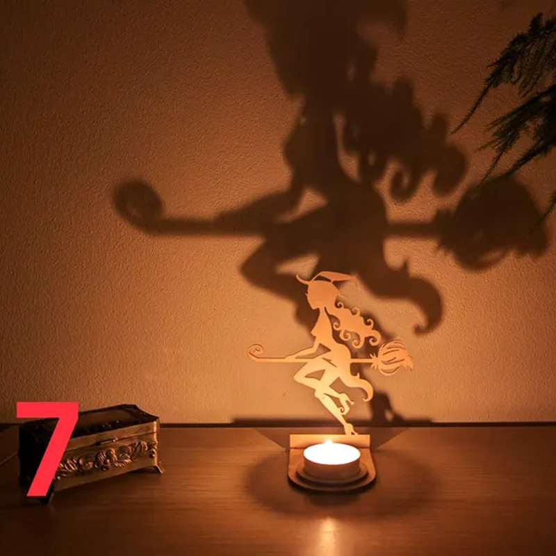 Scary Witch Tea Light Holder Decorative Candle