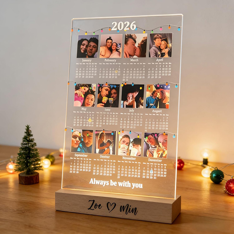 Customized 2026 calendar LED lightbox (with photo)