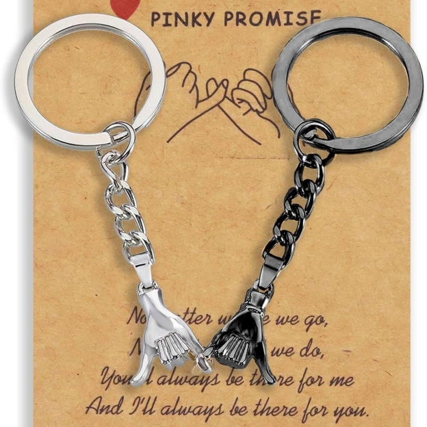 Couple's promise matching keychains