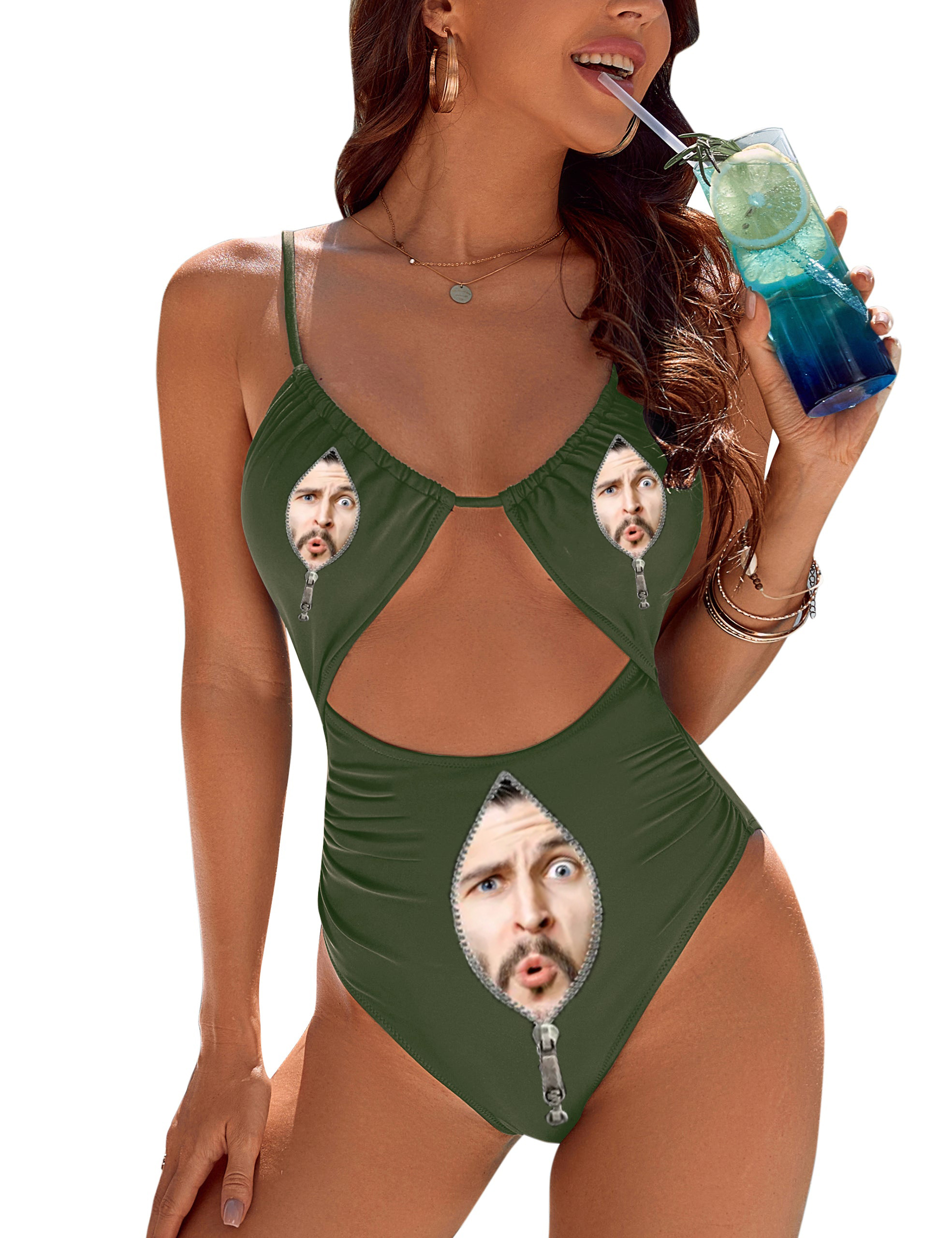 Cut-Out Tummy Control One Piece Monokini Swimsuit