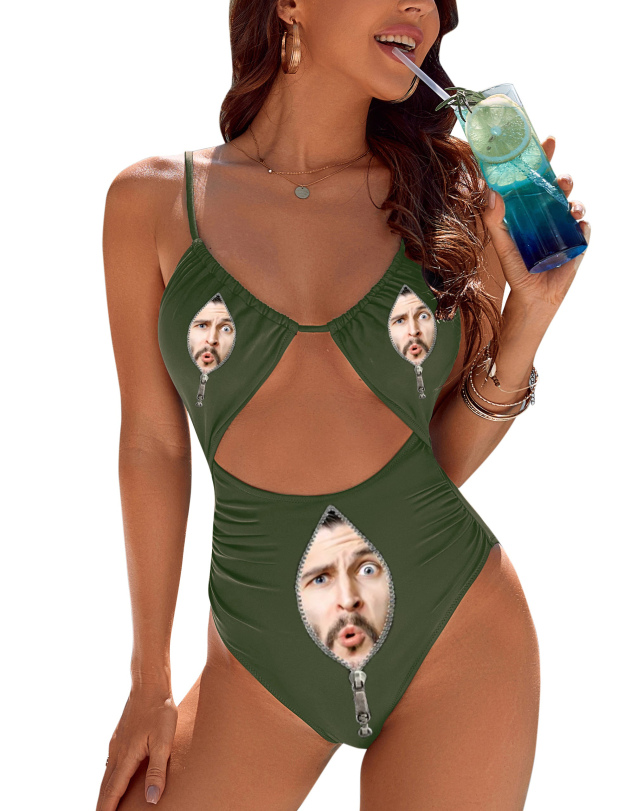 Cut-Out Tummy Control One Piece Monokini Swimsuit