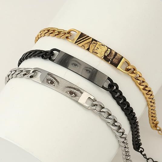 Personalized Laser Engraved Couple's Bracelet