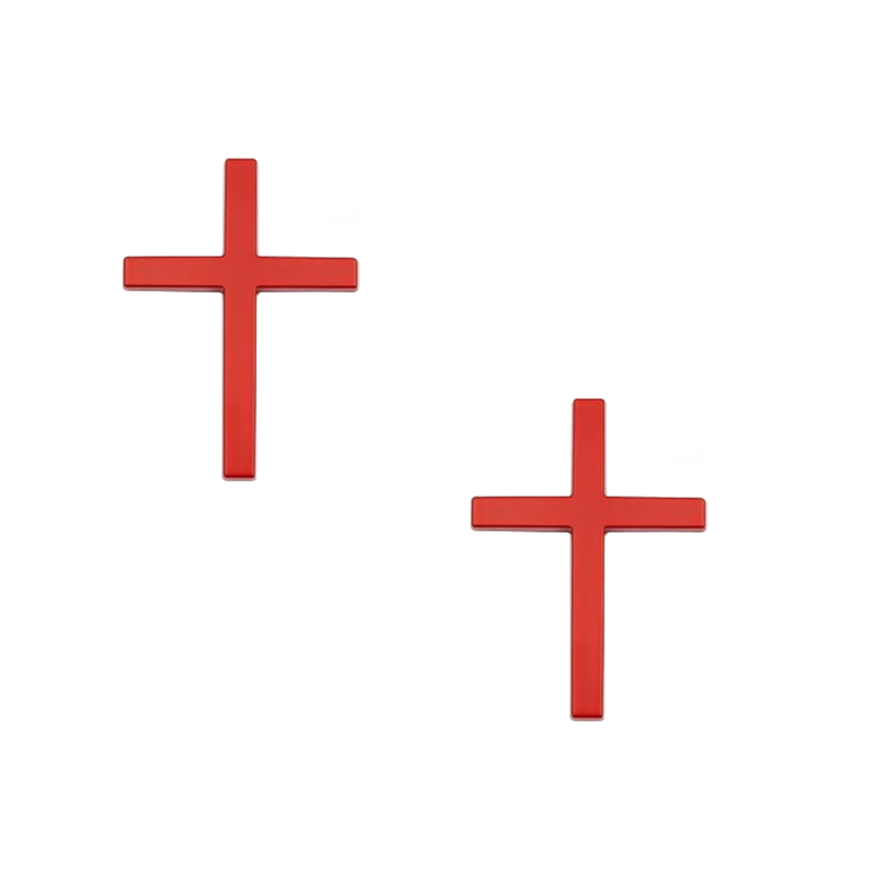 Two Pcs 3D Cross Stickers, Decorative Stickers