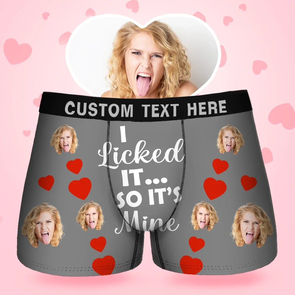Custom Face Men's Boxer I Licked It Style Underwear