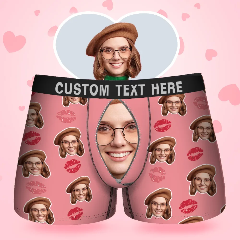 Custom Face Men's Boxer Love Heart Girlfriend Style Underwear