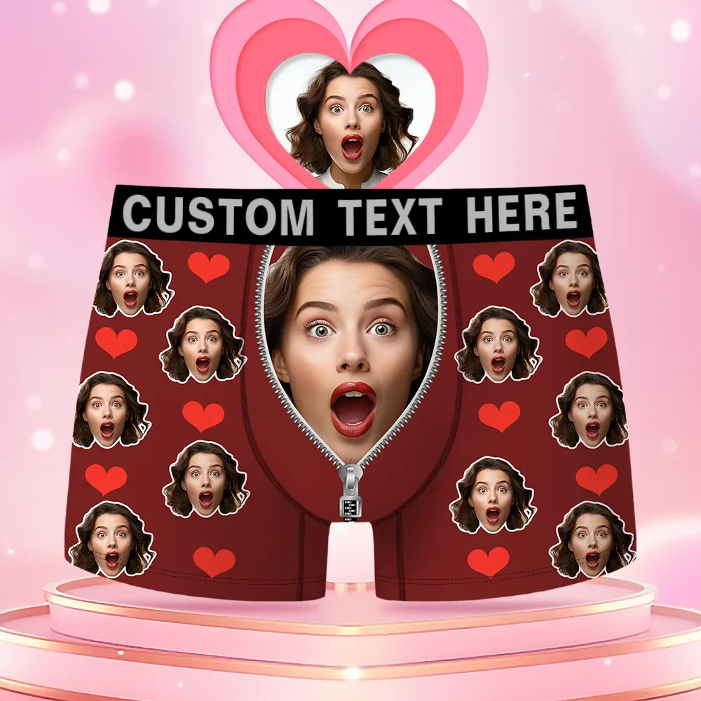 Custom Face Men's Boxer Funny Face Gift For Boyfriend Style Underwear