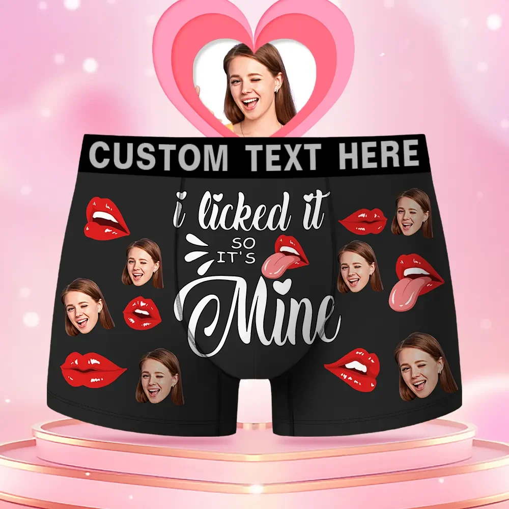 Custom Face Men's Boxer I Licked It So It'S Mine Style Underwear