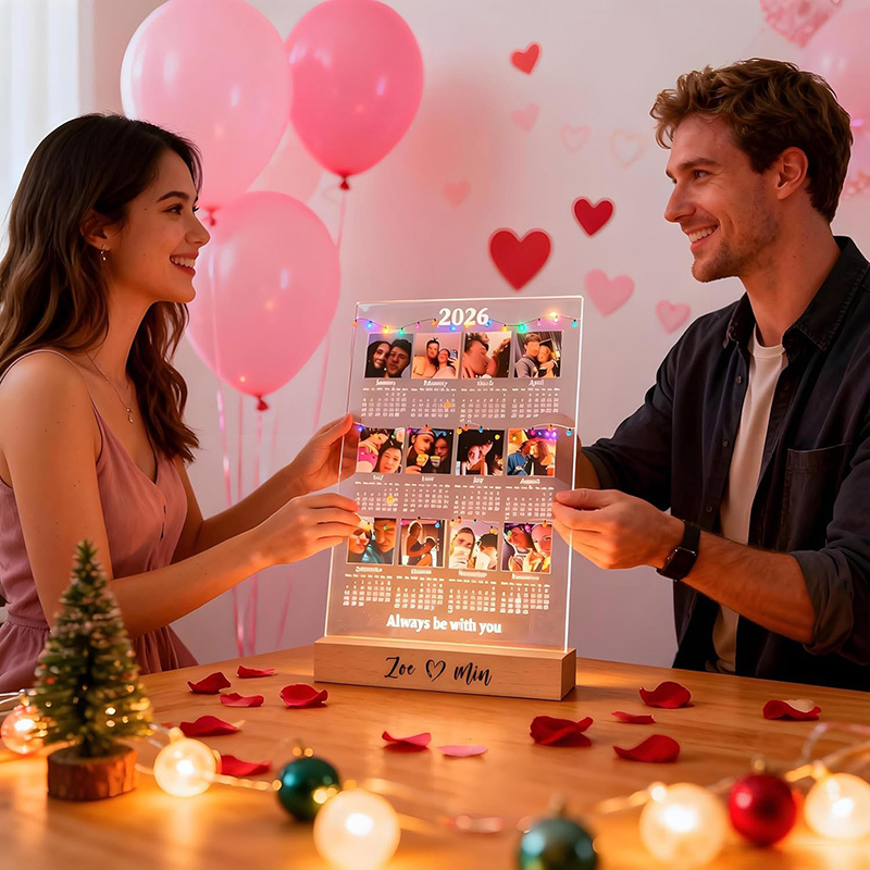 Customized 2026 calendar LED lightbox (with photo)