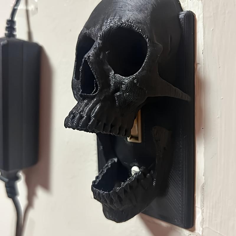 3D Printed Black Skull Switch Plate