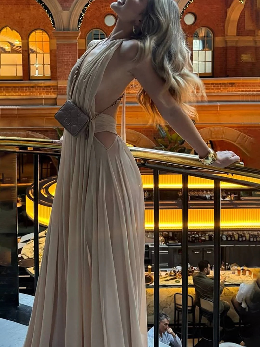 Halter Hollow Out Backless Low Cut Beach Dress