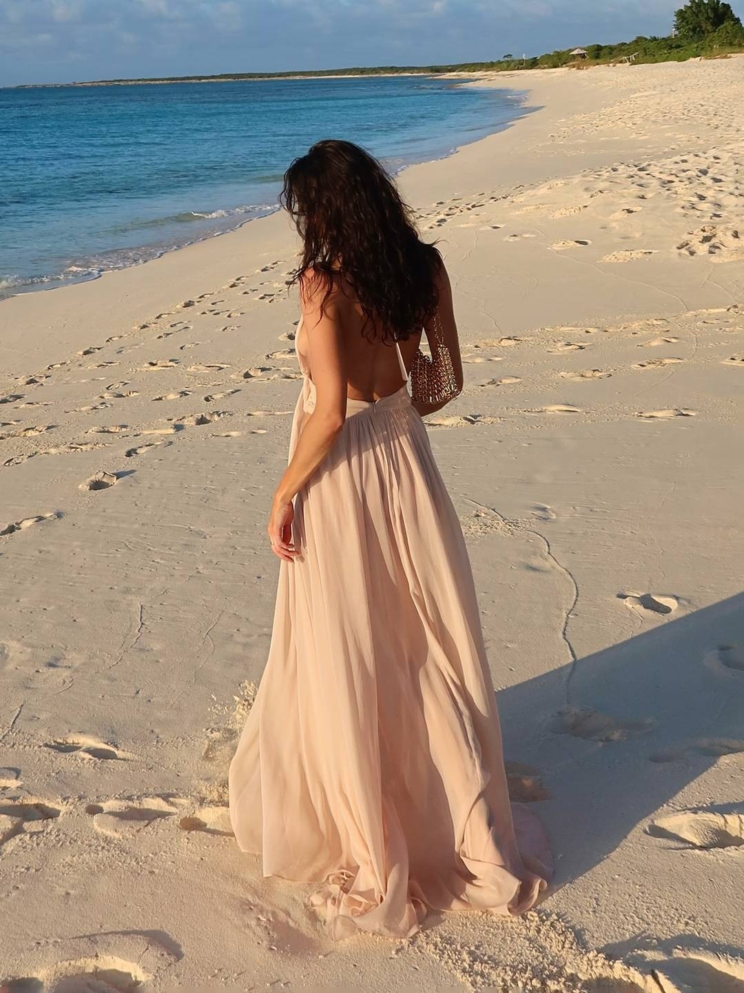 Halter Hollow Out Backless Low Cut Beach Dress
