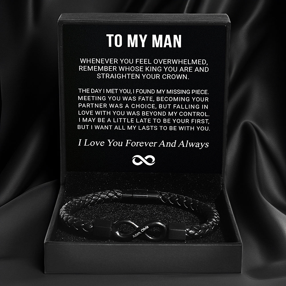 "To My Man" - Infinity PersonalizedBracelet