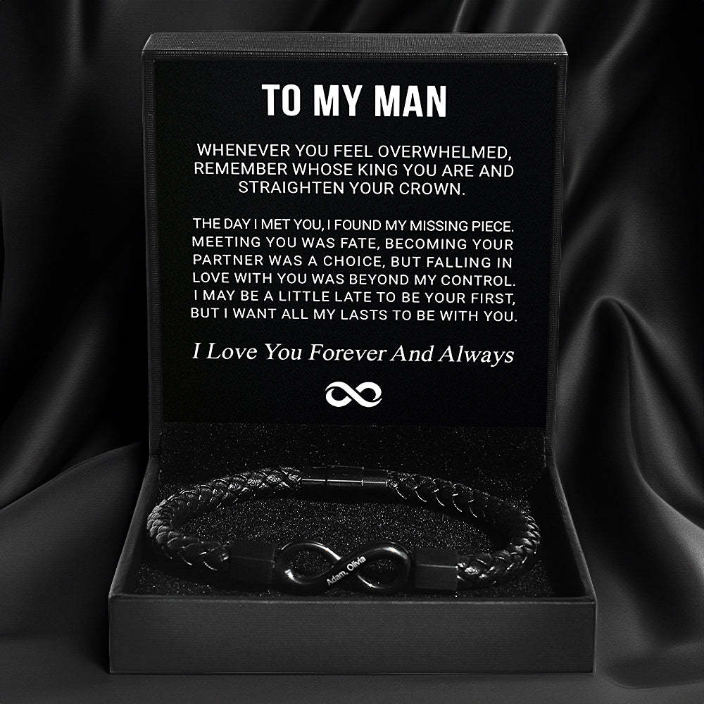 "To My Man" - Infinity PersonalizedBracelet