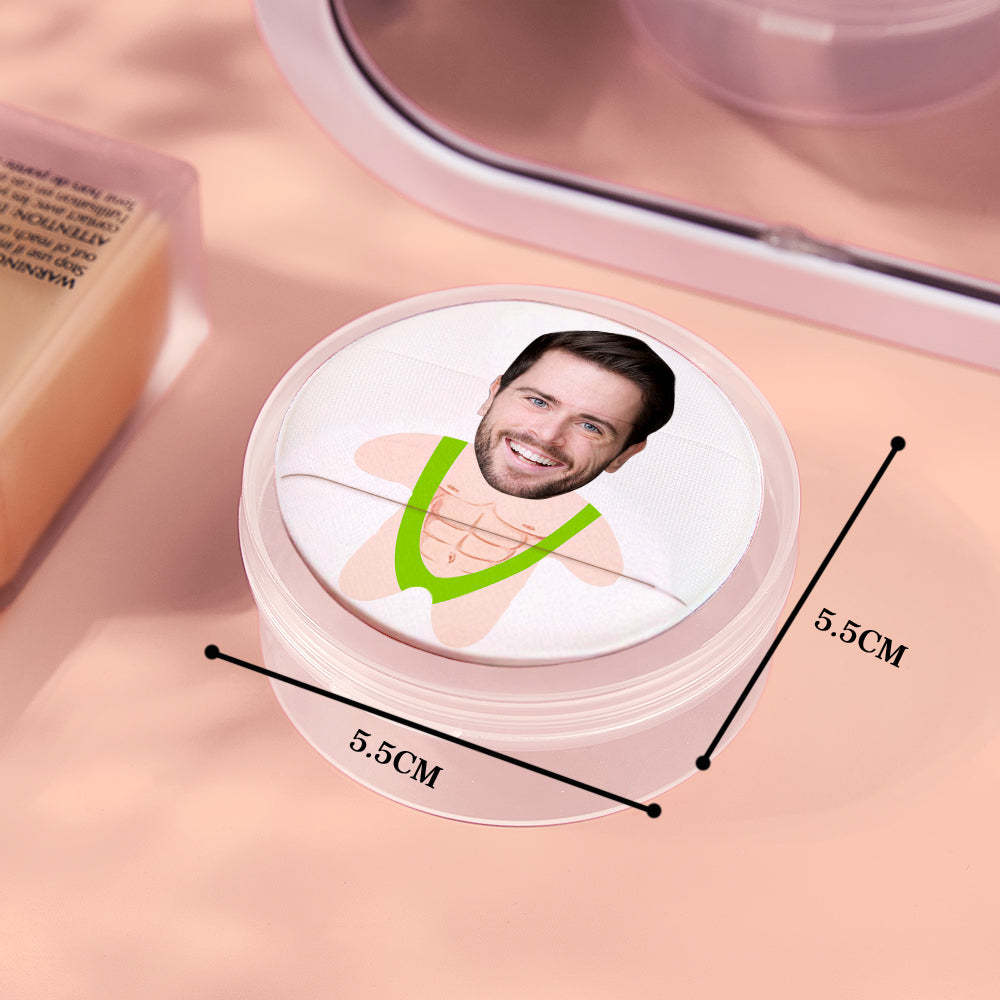 Custom Photo Powder Puff Funny Kisses Fluffy Personalized Image for Her Birthday Gift