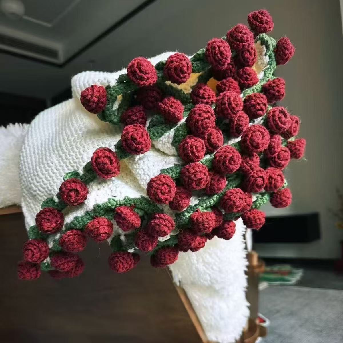 Rose bouquet handmade wool diy material package