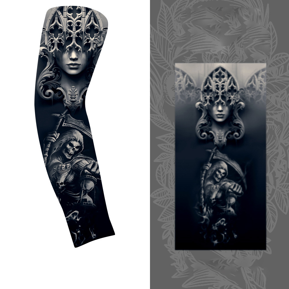 Cycling Sun Protection Tattoo High Stretch Ice Sleeve