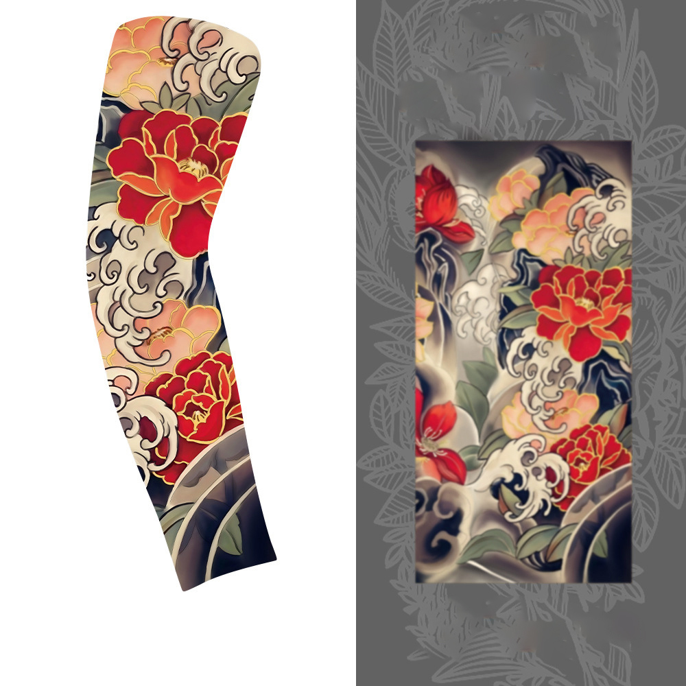 Cycling Sun Protection Tattoo High Stretch Ice Sleeve