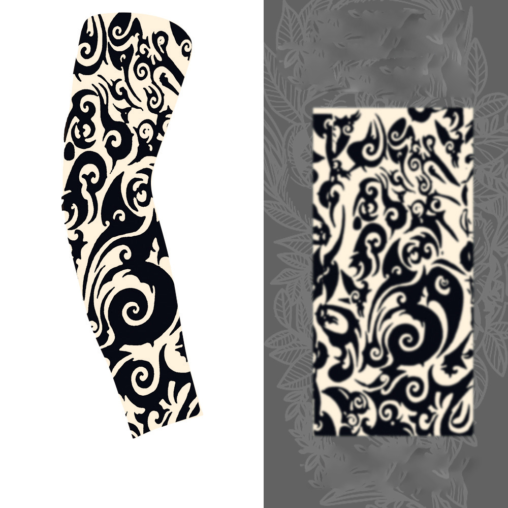 Cycling Sun Protection Tattoo High Stretch Ice Sleeve