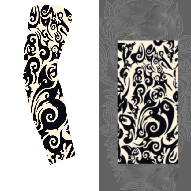 Cycling Sun Protection Tattoo High Stretch Ice Sleeve