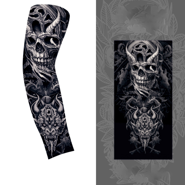 Cycling Sun Protection Tattoo High Stretch Ice Sleeve