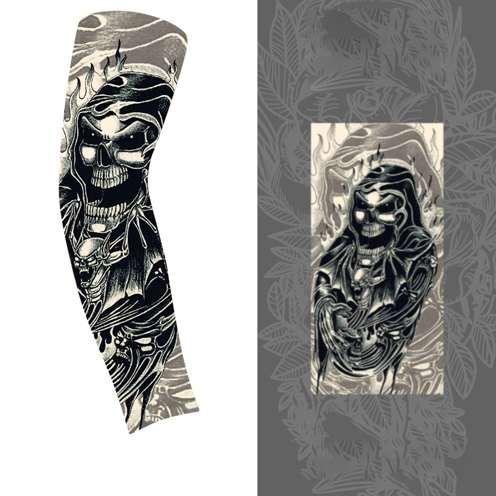 Cycling Sun Protection Tattoo High Stretch Ice Sleeve