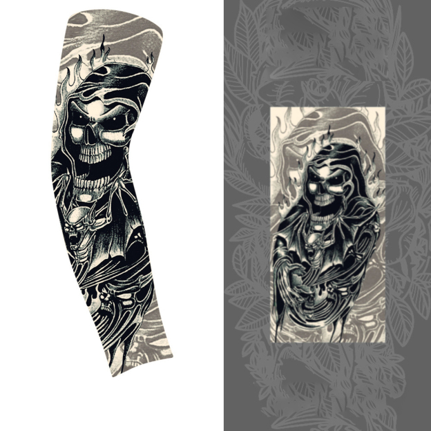 Cycling Sun Protection Tattoo High Stretch Ice Sleeve