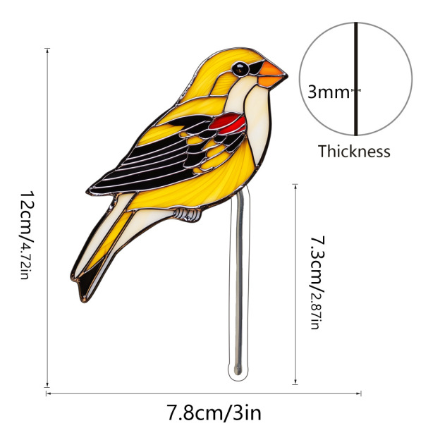 Stained Glass Cardinal Planter Decoration Gift for Mom Gift for Bird Lovers Mother's Day Gift Farmhouse Deco