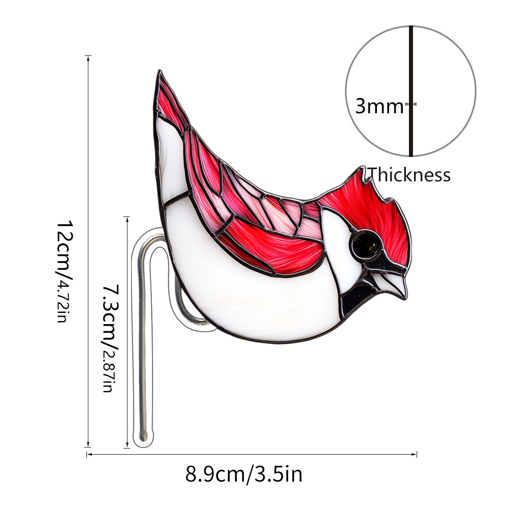 Stained Glass Cardinal Planter Decoration Gift for Mom Gift for Bird Lovers Mother's Day Gift Farmhouse Deco