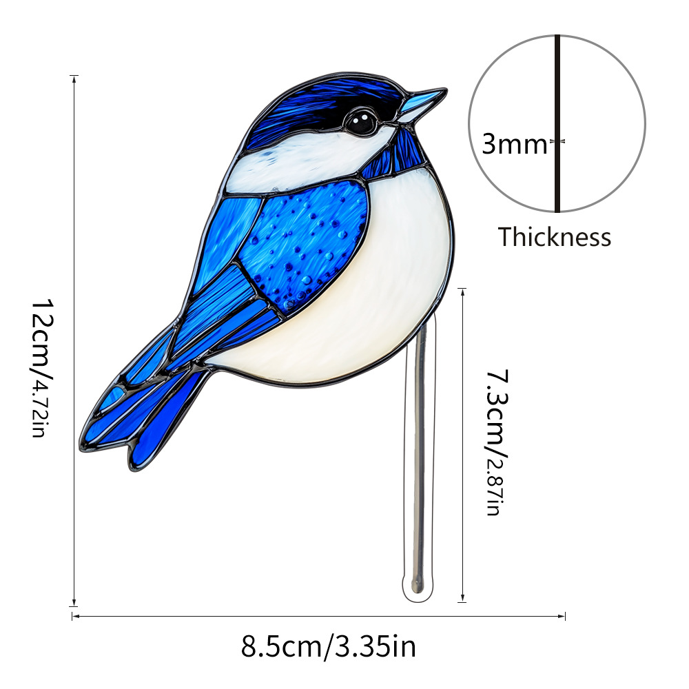 Stained Glass Cardinal Planter Decoration Gift for Mom Gift for Bird Lovers Mother's Day Gift Farmhouse Deco