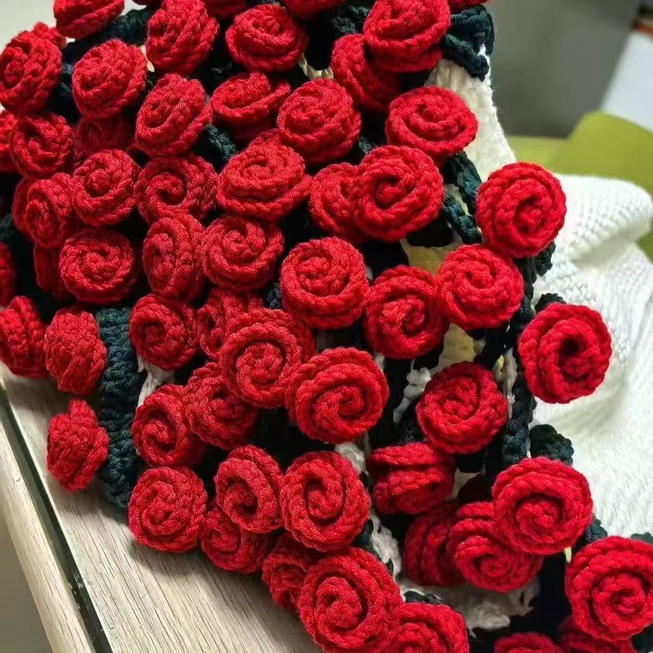 Rose bouquet handmade wool diy material package