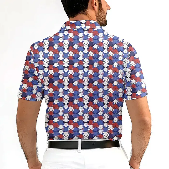 3d printed polo shirt short sleeve t-shirt for men