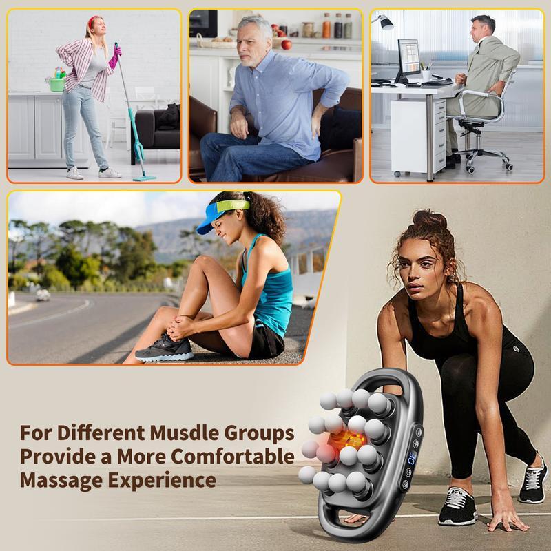 Multi-head deep tissue massage gun