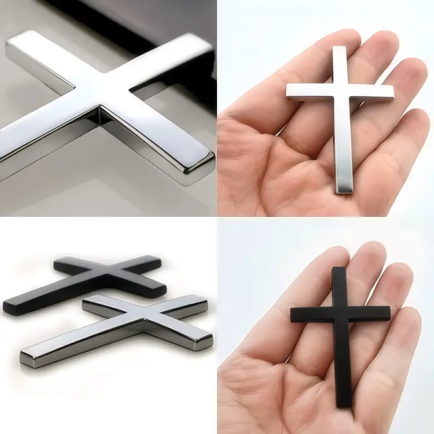 Two Pcs 3D Cross Stickers, Decorative Stickers