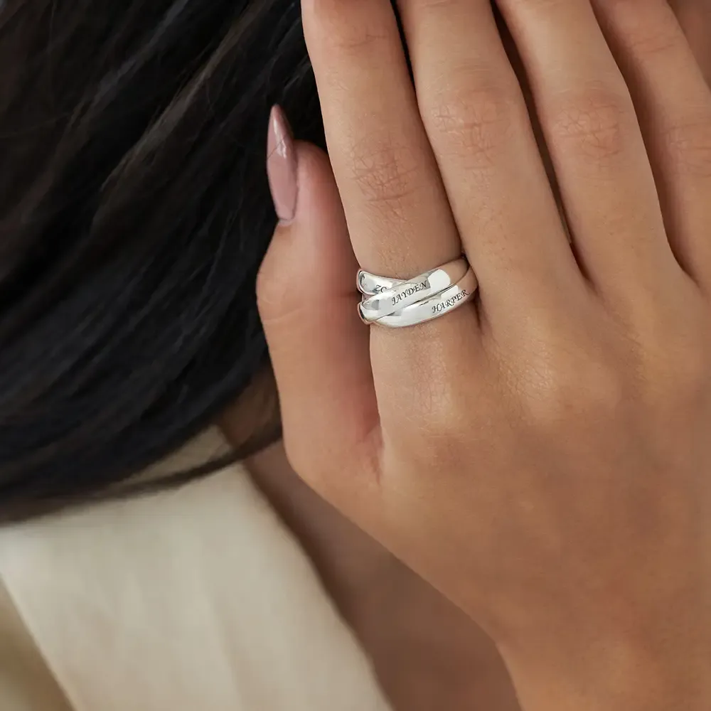 Custom Designed Overlapping Rings