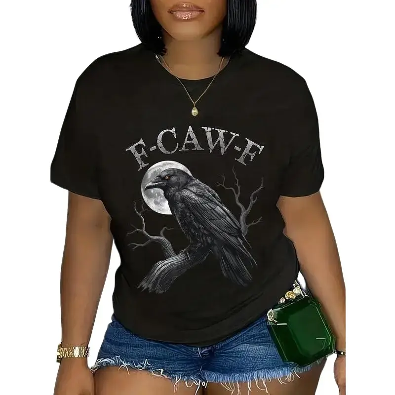 Raven Fun T-Shirt Print Short Sleeve Shirt