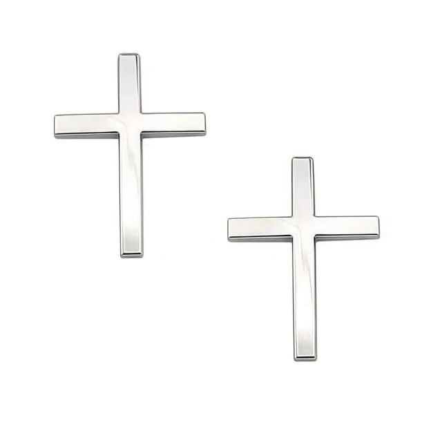 Two Pcs 3D Cross Stickers, Decorative Stickers