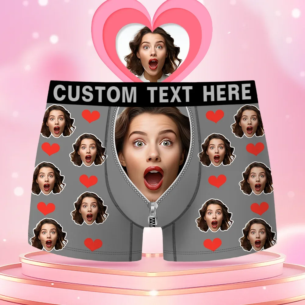 Custom Face Men's Boxer Funny Face Gift For Boyfriend Style Underwear