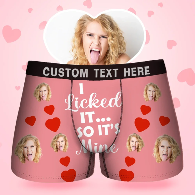 Custom Face Men's Boxer I Licked It Style Underwear